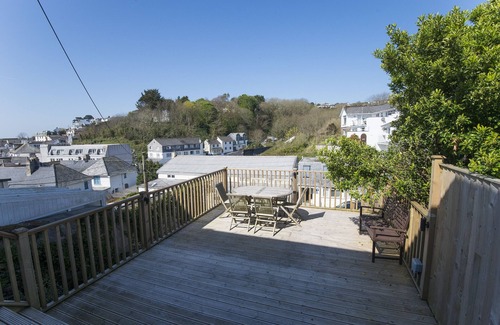 St. Mawes Cabaña | Casa de Pescador vieja con Sun Deck Ofrenda Vistas al mar de Puerto del St Mawes