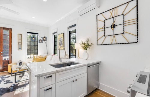 Old Village Casa | Old Village home with chic furnishings, chef's kitchen, patio, W/D, & central AC