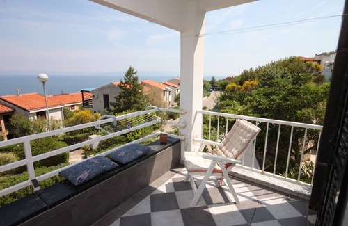 Ravni Apartamento | Apartamento de una habitación con terraza y vista al mar Ravni, Labin (A-7661-a)