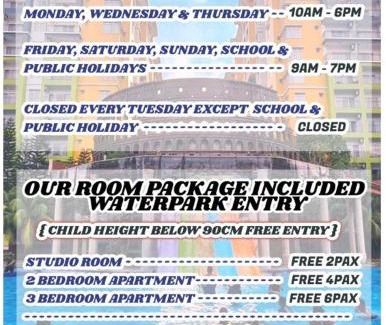 Malacca City Apartamento | Palace Top 1 Waterpark Family Resort Melaka Town - Free Tickets with Unlimited Access