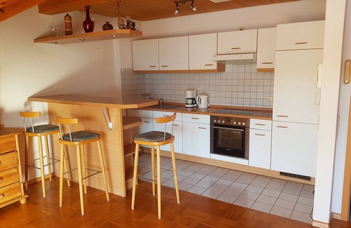 Neustadt Apartamento | Panoramic view over Titisee-Neustadt in 2-room top floor apartment with balcony