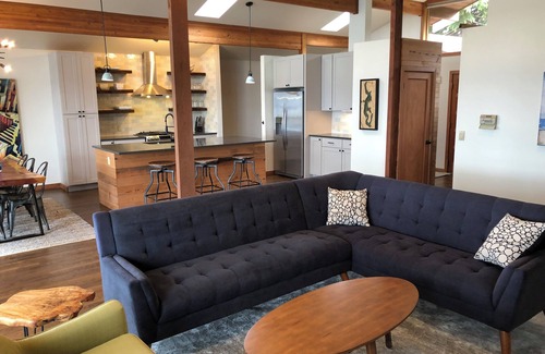 Camano Island Casa | Panoramic View House of Puget Sound with hot tub and walls of windows