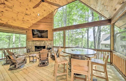 Glenville Casa | Patio with Fireplace Glenville Resort Retreat!