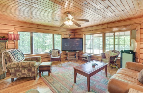 Grantsburg Cabina | Peaceful Grantsburg Log Cabin w/ Patio + Fire Pit!