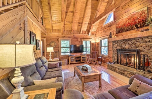 Banner Elk Casa | Peaceful Rocky Creek Cabin with Hot Tub and Views!