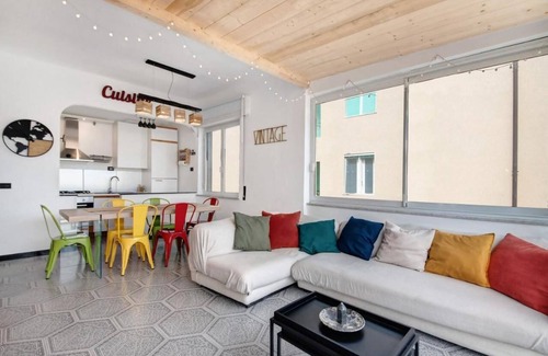 Chiavari Casa | Ático en el centro con vista al mar.