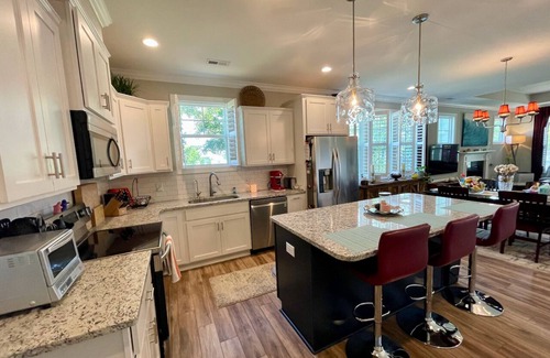 Morehead City Cabaña | Perfect Single Level Spacious Layout Coastal Retreat Featuring Resort Style Pool