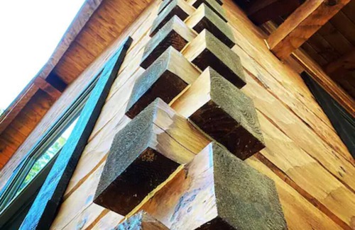 Logan Cabina | Persimmon - Hand hewn private log cabin with views