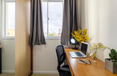 Jardim Aeroporto Apartamento | Perto do Aeroporto com escritório, AC e Academia