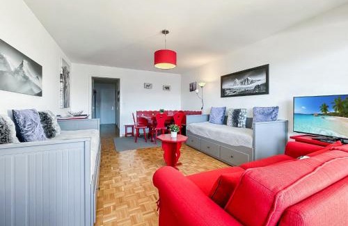 Randogne Apartamento | Pied-à-terre in Crans-Montana, pool and view - Swiss Alps
