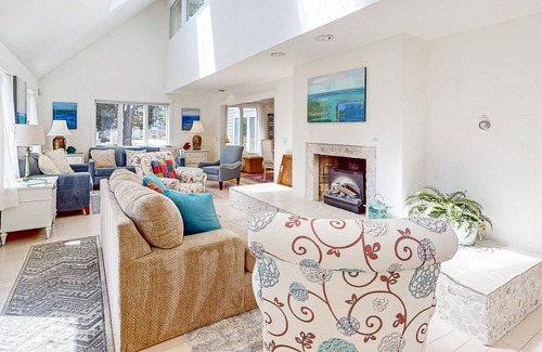 Cataumet Casa | Pocasset harbor-view home with private hot tub, Ping-Pong, grill & W/D
