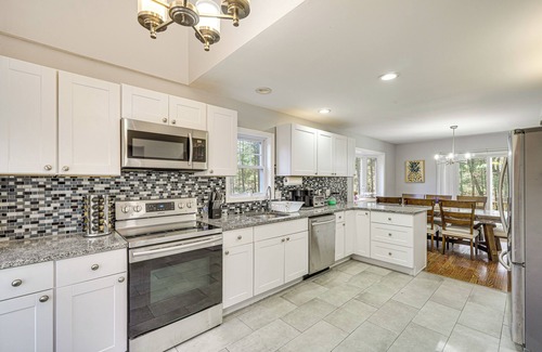 East Stroudsburg Casa | Poconos Family Home by Stream w/ Hot Tub!