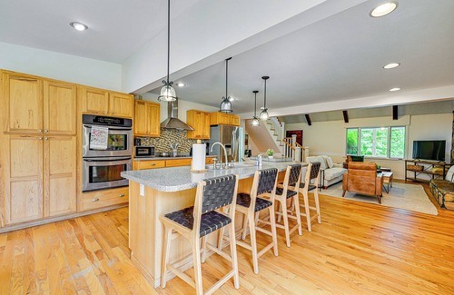 Sylva Casa | Porch, Yard & Creek Access: Spacious Sylva Home!
