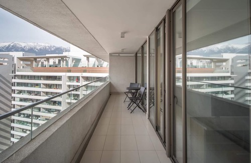 Vitacura Condominio | Premium 2BR+2BA Parque Arauco - Balcón c/malla