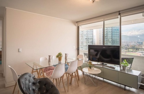 Vitacura Condominio | Premium 2BR+2BA Parque Arauco - Balcón c/malla