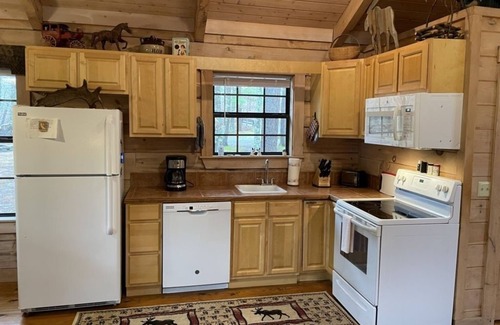 Tellico Plains Cabina | Private and Perfect! - hot tub, king bed, fireplace - dog and motorcycle friendly Studio Cabin by RedAwning