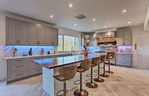West Milford Casa | Private estate with lake view: pergola/pool, pickleball, sauna, cold plunge