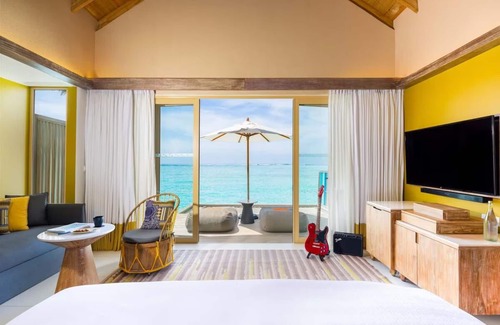 Farukolhufushi Island Hotel | Private Terrace in Maldives, Platinum Overwater Villa, Hard Rock