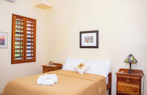 Orchid Bay Cama Y Desayuno | Queen-size bed, with a private bathroom, a walk-in shower and closet.