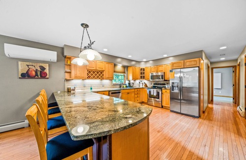 Johnsburg Casa | Quiet dog-friendly retreat with large yard, hot tub, deck, grill, foosball & W/D