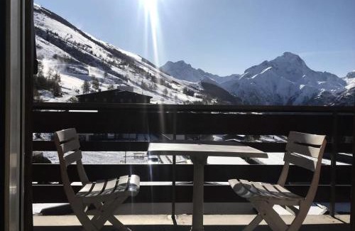 Mont-de-Lans Apartamento | Résidence Meije 10- Porte J3 - Les Deux Alpes – Studio cabine au Village 1800 avec balcon plein sud et vue panoramique MAE-5411
