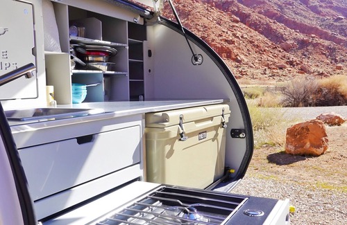 Moab Casa | Red Rock Base Camps Teardrop Trailer #4. Take your hotel room outside!