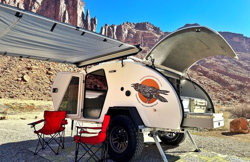 Moab Casa | Red Rock Base Camps Teardrop Trailer #4. Take your hotel room outside!