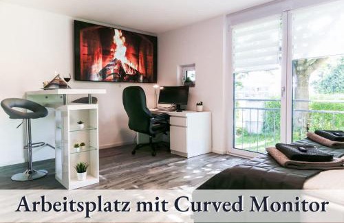 Bergerhausen Apartamento | Relax-Apartment Biberach - Relax Massagesessel - Smart-TV 85 Zoll - voll ausgestattete Küche - High-Speed Internet - Arbeitsplatz mit Curved Monitor