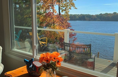Sister Lakes Casa | Relax Lakefront-Stunning Lake Views in Popular Sister Lakes! Private Sand Beach!