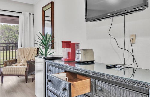 Wesley Chapel Condominio | Relaxing Golf & Tennis Studio w/ Scenic Views, Patio, & Easy Access to Top Attractions – Book Now!