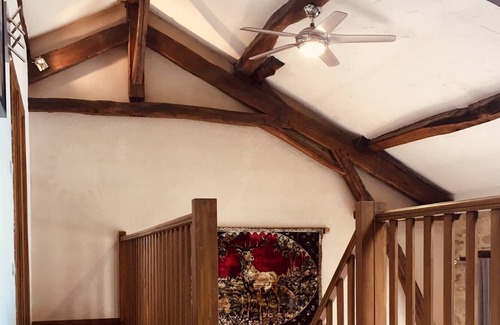 Auriat Casa | Renovated barn, Master bedroom, bedroom with 2 singles and mezzanine double bed