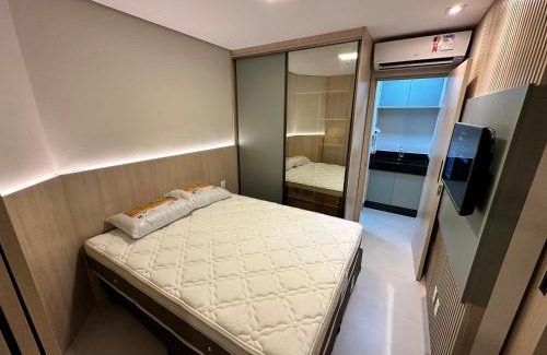 Pompeia Apartamento | Residencial Estanconfor com Vista Mar 2 AC e garagem