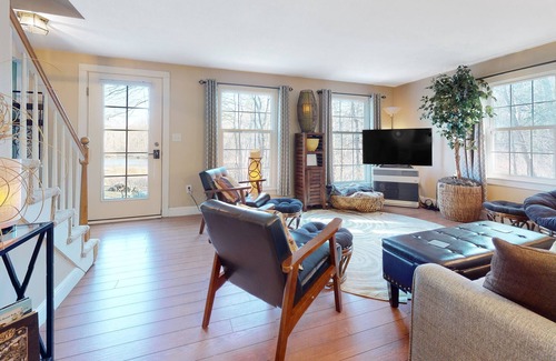 Kennebunk Casa | Riverfront, dog-friendly home with hot tub, kayaks, canoe, 2 firepits & dock