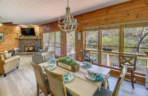 East Ellijay Casa | Riverfront Home w Gameroom & Screened Porch
