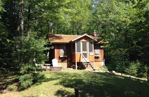 Drummond Cabina | Log Cabin romántica Ubicado en boscosas Marco en el lago Wilipyro