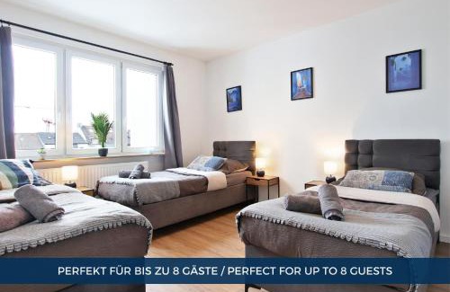 Stadtkern Apartamento | RtR Essen - Für bis zu 8 Personen - Voll ausgestattet - Zentral Limbecker Platz - Messe - Uniklinikum - Smart TV - Modern