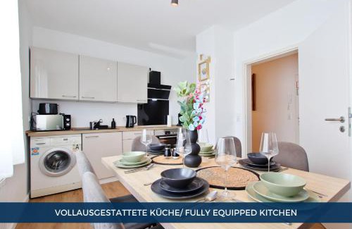 Stadtkern Apartamento | RtR Essen - Für bis zu 8 Personen - Voll ausgestattet - Zentral Limbecker Platz - Messe - Uniklinikum - Smart TV - Modern