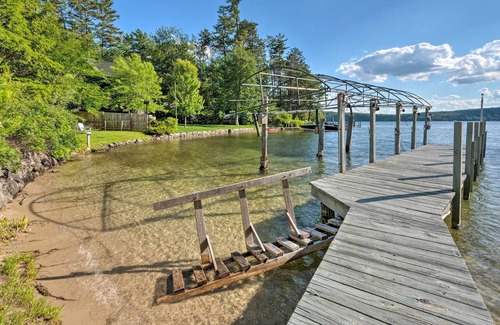 Meredith Casa | Scenic Meredith Hideaway w/ Dock + Beach!
