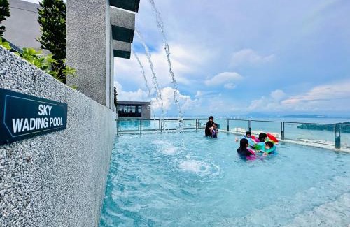 Kampung Sungai Nibong Apartamento | Sea Bridge View Sky Pool Cozy 3BR Retreat airport 9pax