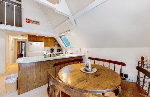 Waitsfield Casa | Secluded A-frame chalet with deck, patio, & 2 kitchens - near slopes