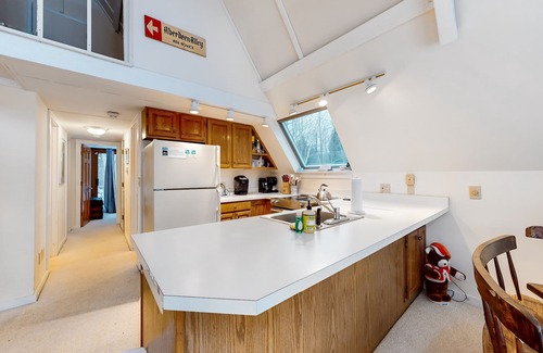Waitsfield Casa | Secluded A-frame chalet with deck, patio, & 2 kitchens - near slopes