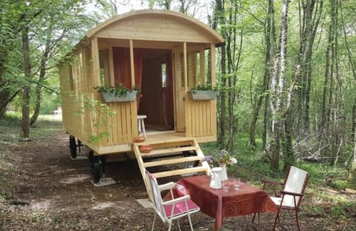 Sougeres-en-Puisaye Cabaña | Shepherds hut in a green setting near Guèdelon.