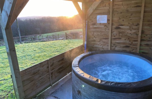 Newbridge Cabina | Shepherds Hut-1 Bed-Hot Tub -views