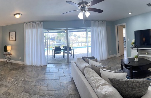 Eight Lakes Casa | Short Distance From Tarpon Point Marina! Gulf Access, Heated Pool, Dock & Tiki!