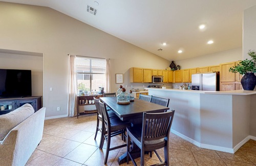 Coldwater Springs Casa | Single-level home with private pool, golf course views, pool table, & W/D