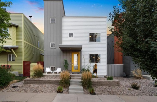 Old Town North Casa | Sleek Home near Old Town with Rooftop Hot Tub & Mtn Views