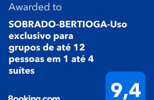 Centro Casa | SOBRADO-BERTIOGA-Uso exclusivo para grupos de até 12 pessoas em 1 até 4 suítes