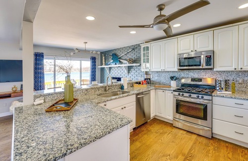 White Lake Cabaña | Spacious Lakefront Home in White Lake w/ Hot Tub!