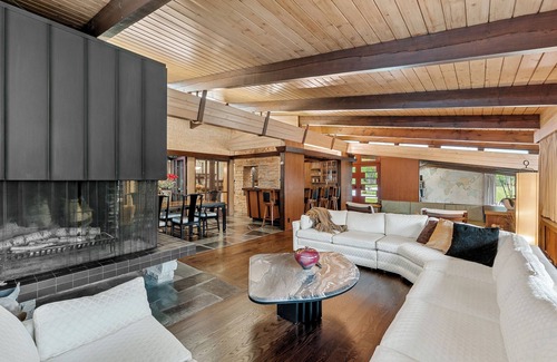 Brookfield Casa | Spacious MCM home blends elegance w/ retro charm. Includes pool, steam and sauna