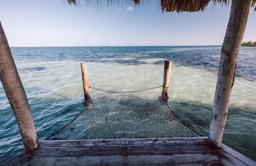 Thatch Caye Complejo | Spectacular Ocean Views Cabana w/ Private Roof Patio - A/C Included